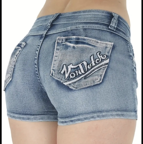 ⭐️🆕️Von Dutch Style Gray Jean Shorts Distressed Vintage Style